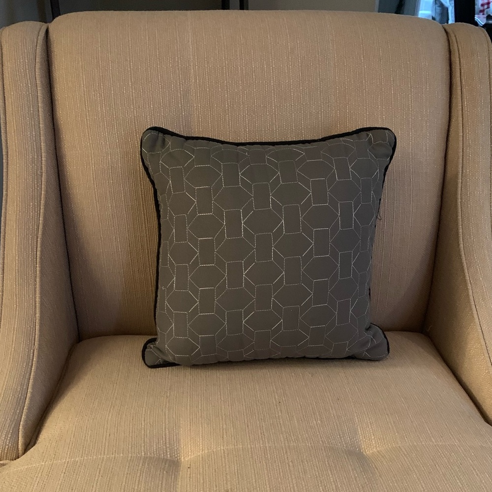Gray throw pillow